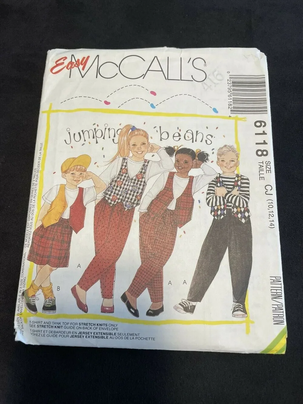 6118 Easy McCalls Designer Jumping Beans Childrens Sewing Pattern Sz. 10-14